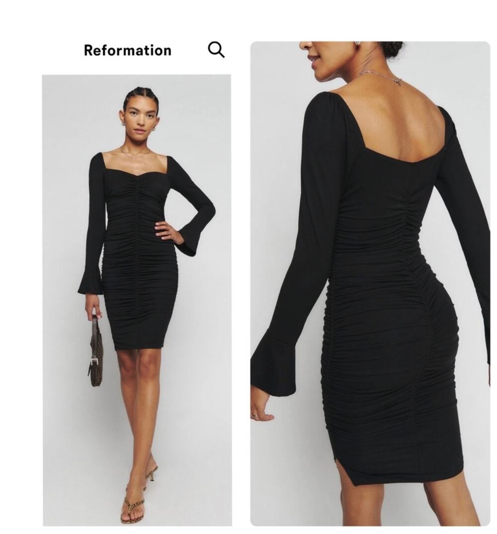 REFORMATION Barrie Knit Dress Black small (new with tags)